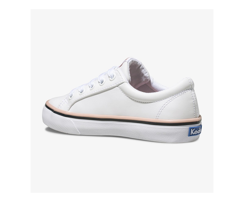 Kids Keds Sneakers - Jump Kick - White - 2031-GQJTX